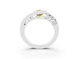 White gold Bezel Set Pear Cut Diamond Split Shank Ring_3