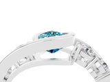 White gold Bezel Set Pear Cut Diamond Split Shank Ring_4