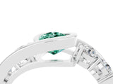 White gold Bezel Set Pear Cut Diamond Split Shank Ring_4