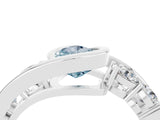 White gold Bezel Set Pear Cut Diamond Split Shank Ring_4