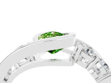 White gold Bezel Set Pear Cut Diamond Split Shank Ring_4