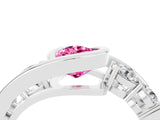 White gold Bezel Set Pear Cut Diamond Split Shank Ring_4
