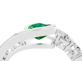White gold Bezel Set Pear Cut Diamond Split Shank Ring_4