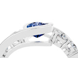 White gold Bezel Set Pear Cut Diamond Split Shank Ring_4