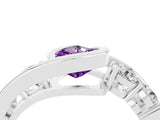 White gold Bezel Set Pear Cut Diamond Split Shank Ring_4