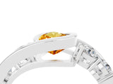 White gold Bezel Set Pear Cut Diamond Split Shank Ring_4