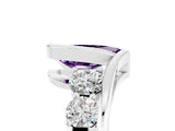 White gold Bezel Set Pear Cut Diamond Split Shank Ring_5