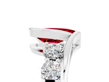 White gold Bezel Set Pear Cut Diamond Split Shank Ring_5