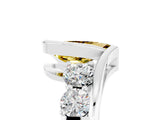 White gold Bezel Set Pear Cut Diamond Split Shank Ring_5