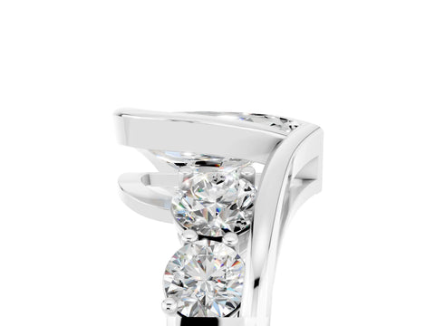 White gold Bezel Set Pear Cut Diamond Split Shank Ring_5