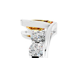 White gold Bezel Set Pear Cut Diamond Split Shank Ring_5