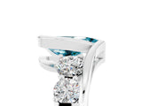 White gold Bezel Set Pear Cut Diamond Split Shank Ring_5