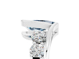 White gold Bezel Set Pear Cut Diamond Split Shank Ring_5
