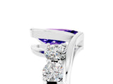 White gold Bezel Set Pear Cut Diamond Split Shank Ring_5