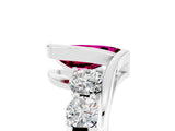 White gold Bezel Set Pear Cut Diamond Split Shank Ring_5