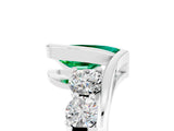 White gold Bezel Set Pear Cut Diamond Split Shank Ring_5