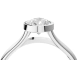 White gold Bezel Set Pear Cut Solitaire Ring with Tapered Band 4
