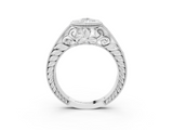White gold Bezel Set Pear Diamond Milgrain Pave Engagement Ring_44