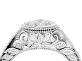 White gold Bezel Set Pear Diamond Milgrain Pave Engagement Ring_47
