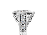 White gold Bezel Set Pear Diamond Milgrain Pave Engagement Ring_48