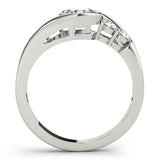 White gold Bezel Set Pear Diamond Split Shank Ring