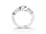 White gold Bezel Set Pear Diamond Split Shank Ring_6