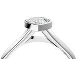 White gold Bezel Set Pear Solitaire Diamond Ring with Smooth Band 5