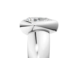 White gold Bezel Set Pear Solitaire Ring with Wide Band 5