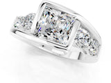 White gold Bezel Set Princess Cut Diamond Split Shank Ring_1