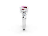 White gold Bezel Set Princess Cut Diamond Split Shank Ring_2
