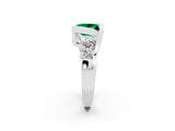 White gold Bezel Set Princess Cut Diamond Split Shank Ring_2