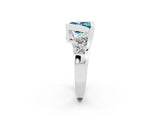 White gold Bezel Set Princess Cut Diamond Split Shank Ring_2