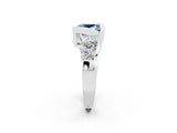 White gold Bezel Set Princess Cut Diamond Split Shank Ring_2