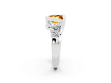 White gold Bezel Set Princess Cut Diamond Split Shank Ring_2