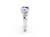 White gold Bezel Set Princess Cut Diamond Split Shank Ring_2