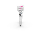 White gold Bezel Set Princess Cut Diamond Split Shank Ring_2