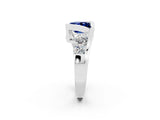 White gold Bezel Set Princess Cut Diamond Split Shank Ring_2