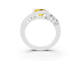 White gold Bezel Set Princess Cut Diamond Split Shank Ring_3