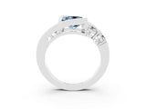 White gold Bezel Set Princess Cut Diamond Split Shank Ring_3