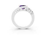 White gold Bezel Set Princess Cut Diamond Split Shank Ring_3
