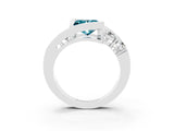White gold Bezel Set Princess Cut Diamond Split Shank Ring_3