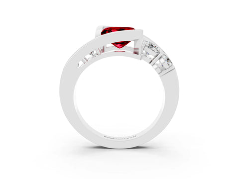 White gold Bezel Set Princess Cut Diamond Split Shank Ring_3