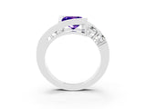 White gold Bezel Set Princess Cut Diamond Split Shank Ring_3