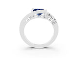 White gold Bezel Set Princess Cut Diamond Split Shank Ring_3