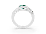 White gold Bezel Set Princess Cut Diamond Split Shank Ring_3