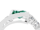 White gold Bezel Set Princess Cut Diamond Split Shank Ring_4