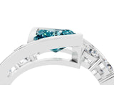 White gold Bezel Set Princess Cut Diamond Split Shank Ring_4