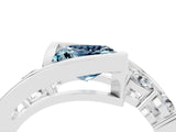 White gold Bezel Set Princess Cut Diamond Split Shank Ring_4