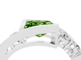 White gold Bezel Set Princess Cut Diamond Split Shank Ring_4