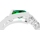 White gold Bezel Set Princess Cut Diamond Split Shank Ring_4